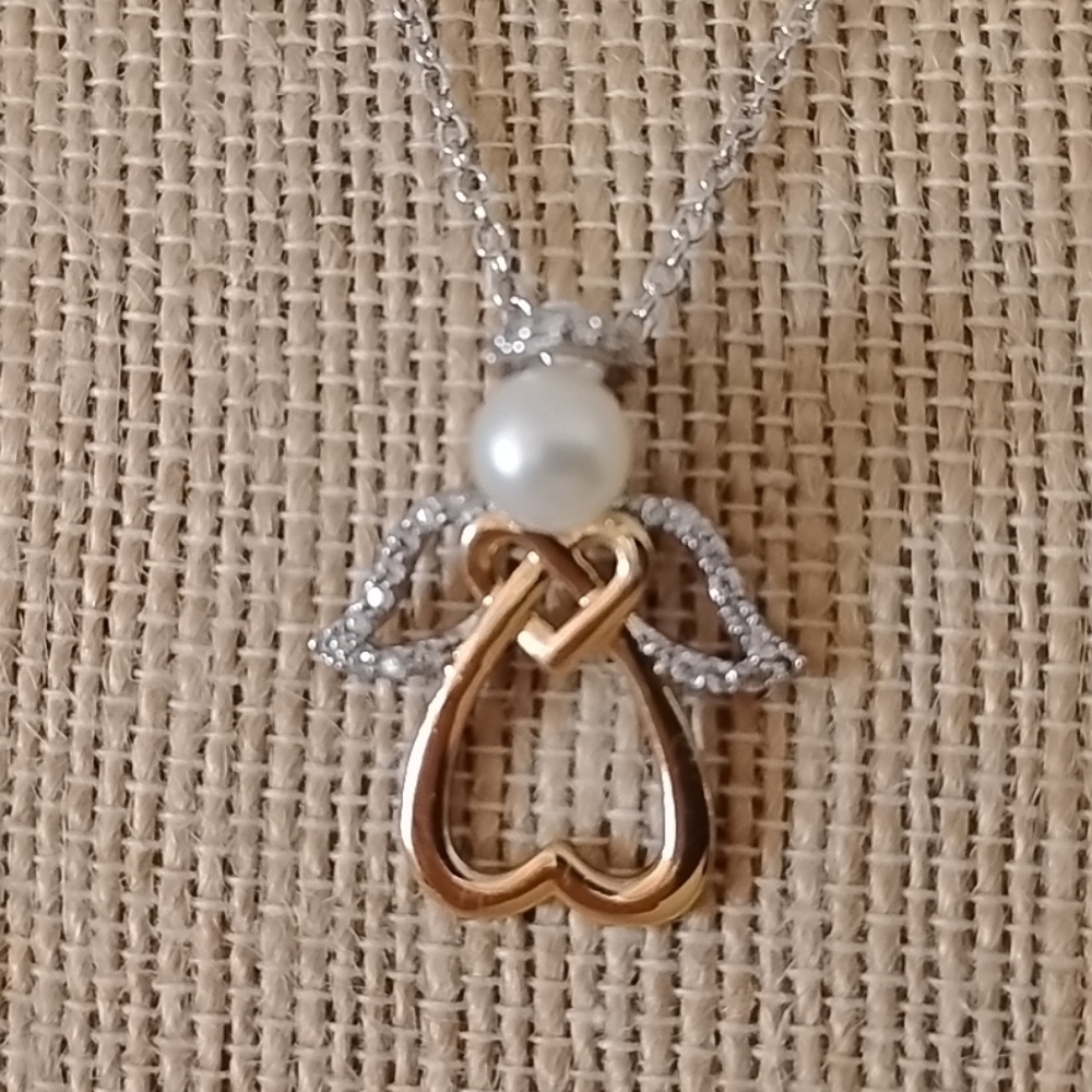 Danbury Mint Guardian Angel For My Granddaughter Pendant 18k Gold Fill Necklace